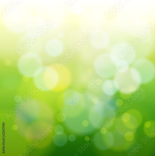 green bokeh abstract light background. Vector illustration