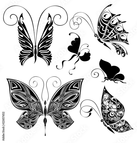 Set of tattoo butterflies 3