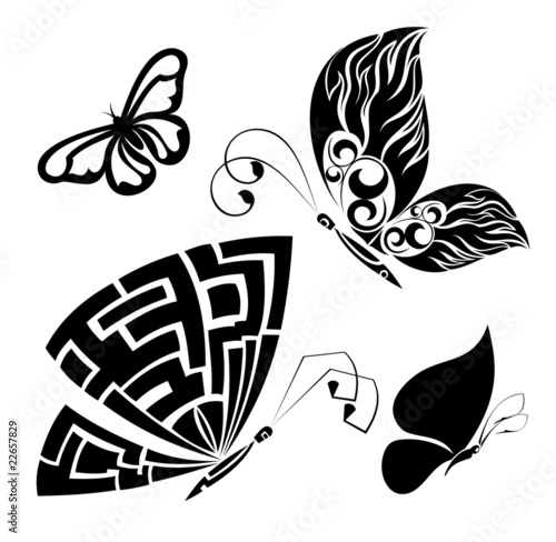 Set of tattoo butterflies 4