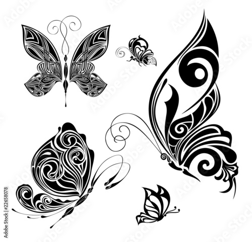 Set of tattoo butterflies 5