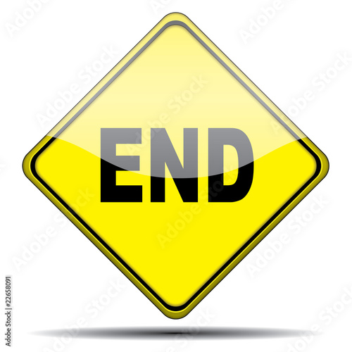 Señal con texto "END"