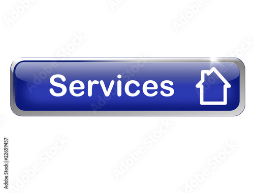 bouton web rectangle bleu "services"  immobilier