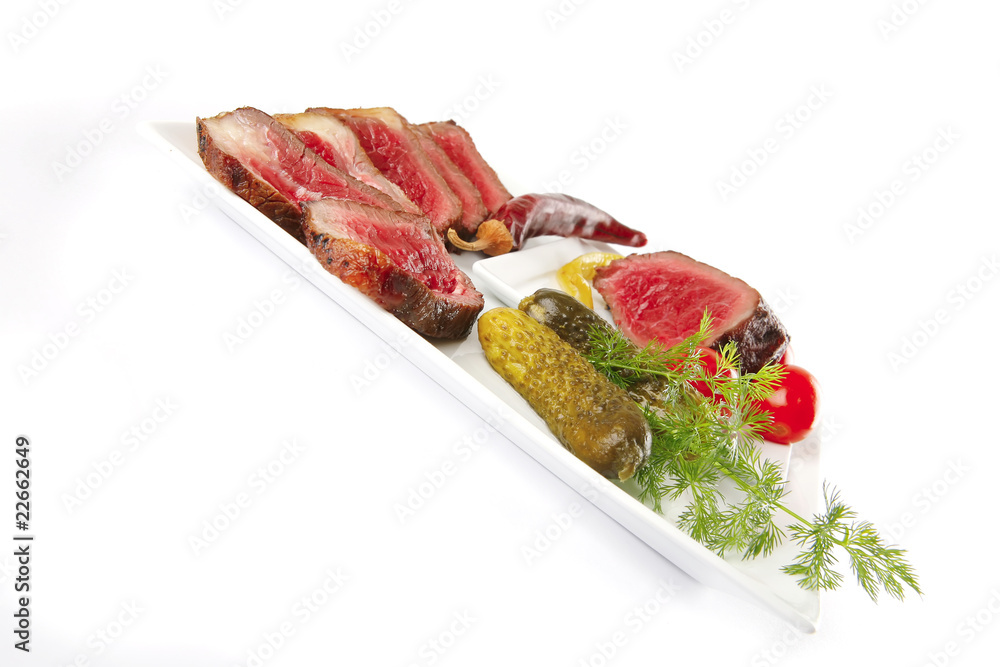 hot grilled meat and vegetables hot grilled meat and vegetables