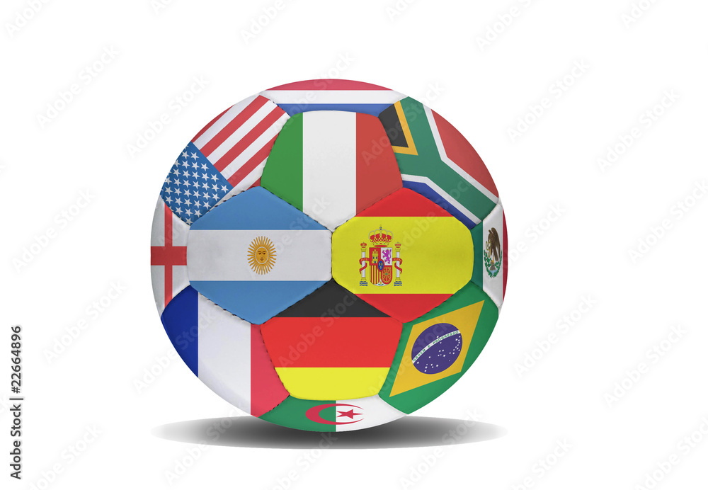 Obraz premium soccer ball with nation flags