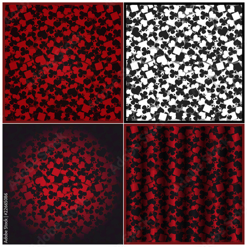 set 4 poker background, vector