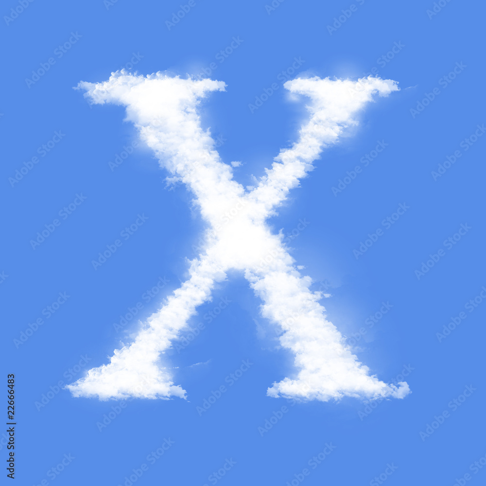 Naklejka premium Clouds in shape of the letter X