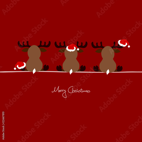 3 Sitting Christmas Reindeers