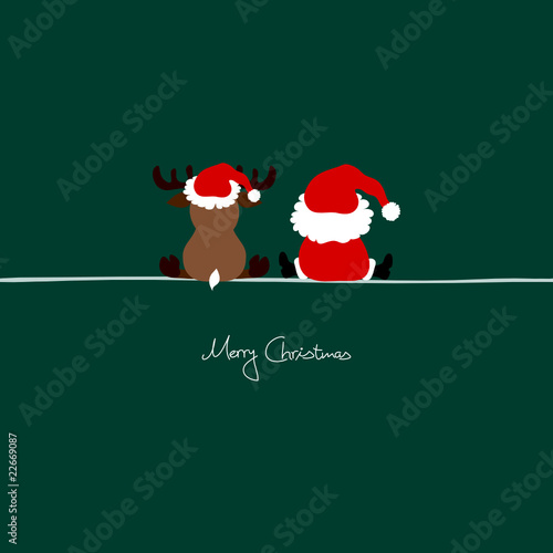 Sitting Santa & Reindeer