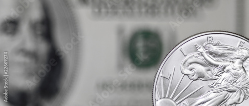 Silver coin horizontal