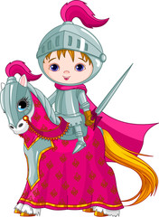 Stickers Superhelden Dappere ridder te paard  © Anna Velichkovsky