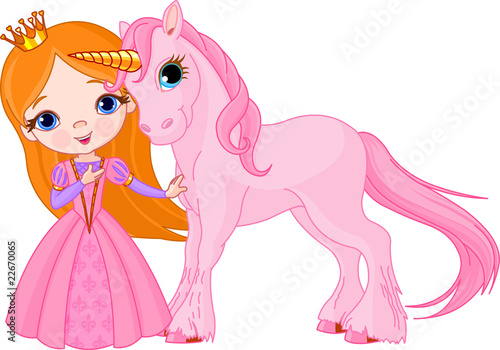 Beautiful princess and unicorn #22670065