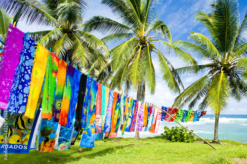 Foto typical fabrics, Bathsheba, East coast of Barbados, Caribbean