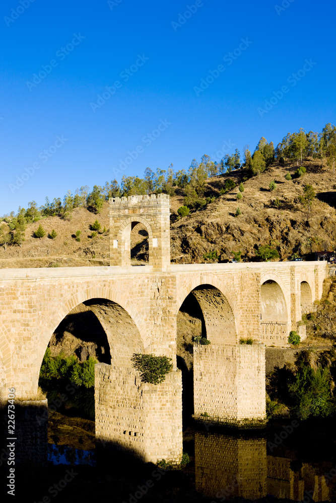 Roman bridge, Alcantara, Caceres Province, Extremadura, Spain