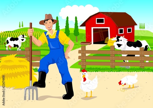 Farmer in Cartoon