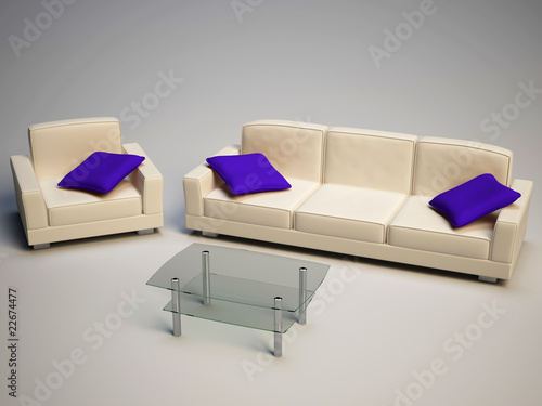 Sofa and armchair