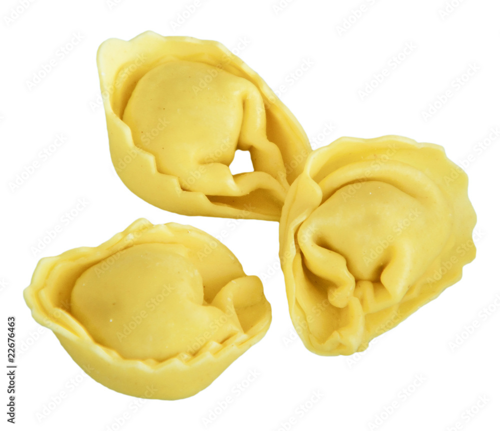 Fresh tortellini isolated on white. Fresh tortellini isolated on white.
