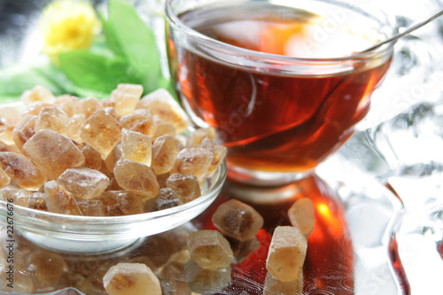 brown sugar with tea