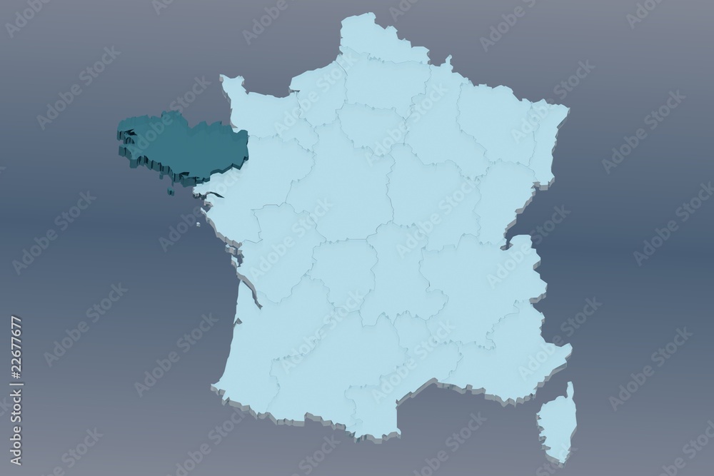 Fototapeta premium région bretagne sur france 3D