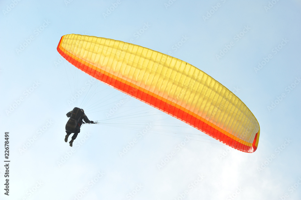 paraglider flying in the sky