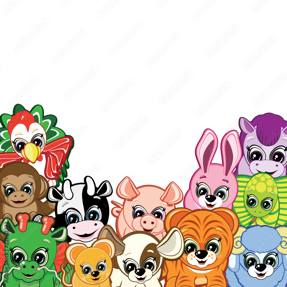 Naklejka premium Little Animals - symbols of the Chinese horoscope