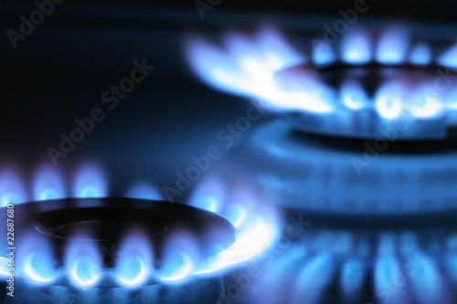 Flames of a gas stove