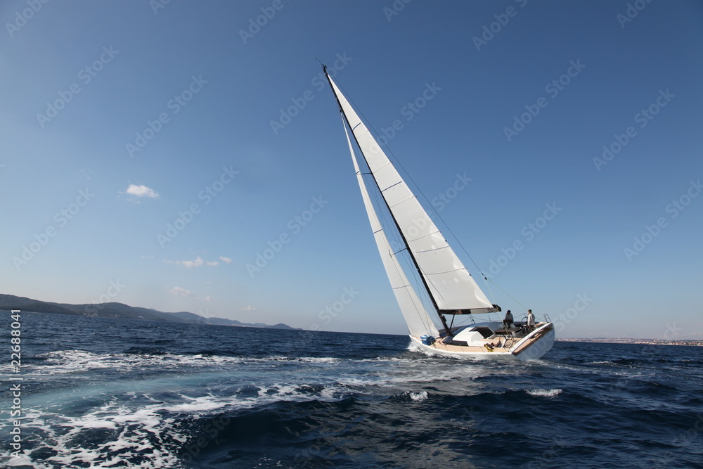 Sailing on the Adriatic Sea - obrazy, fototapety, plakaty 