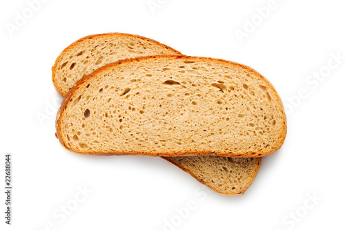 Bread slices isolated on white