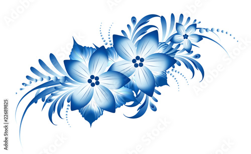 Gzhel flowers