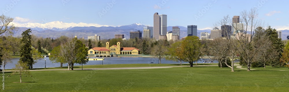 Denver Skyline from City Park Panorama Denver Skyline from City Park Panorama