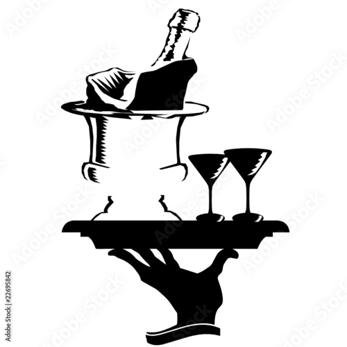 champagne arrives vector illustration