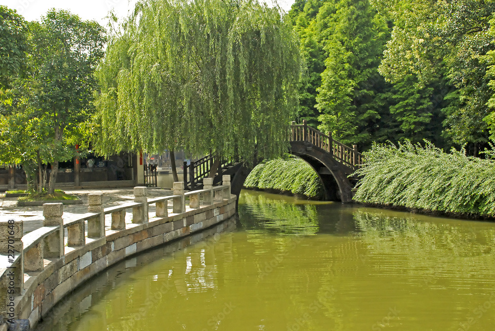 Picturesque canal scene in central China