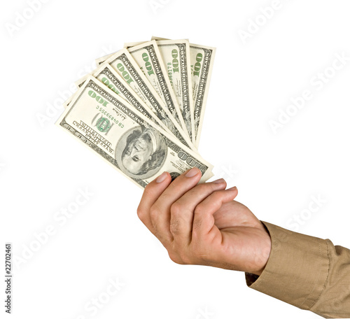 hand with dollars