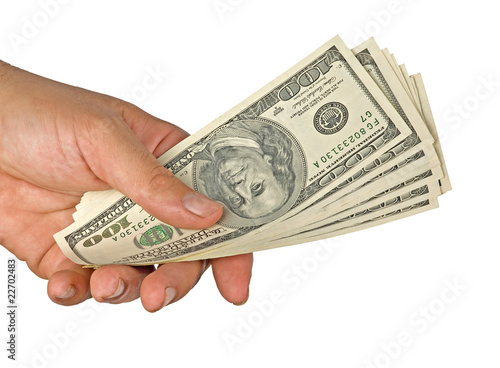 hand with dollars