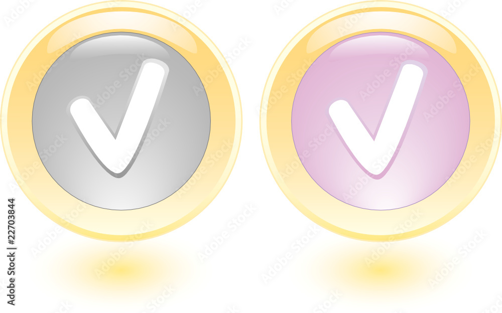 Vector icons with check sign Vector icons with check sign