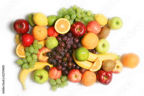 collection of  fruits isolated on the white background