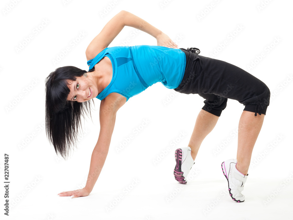 Woman make flexibility exercise