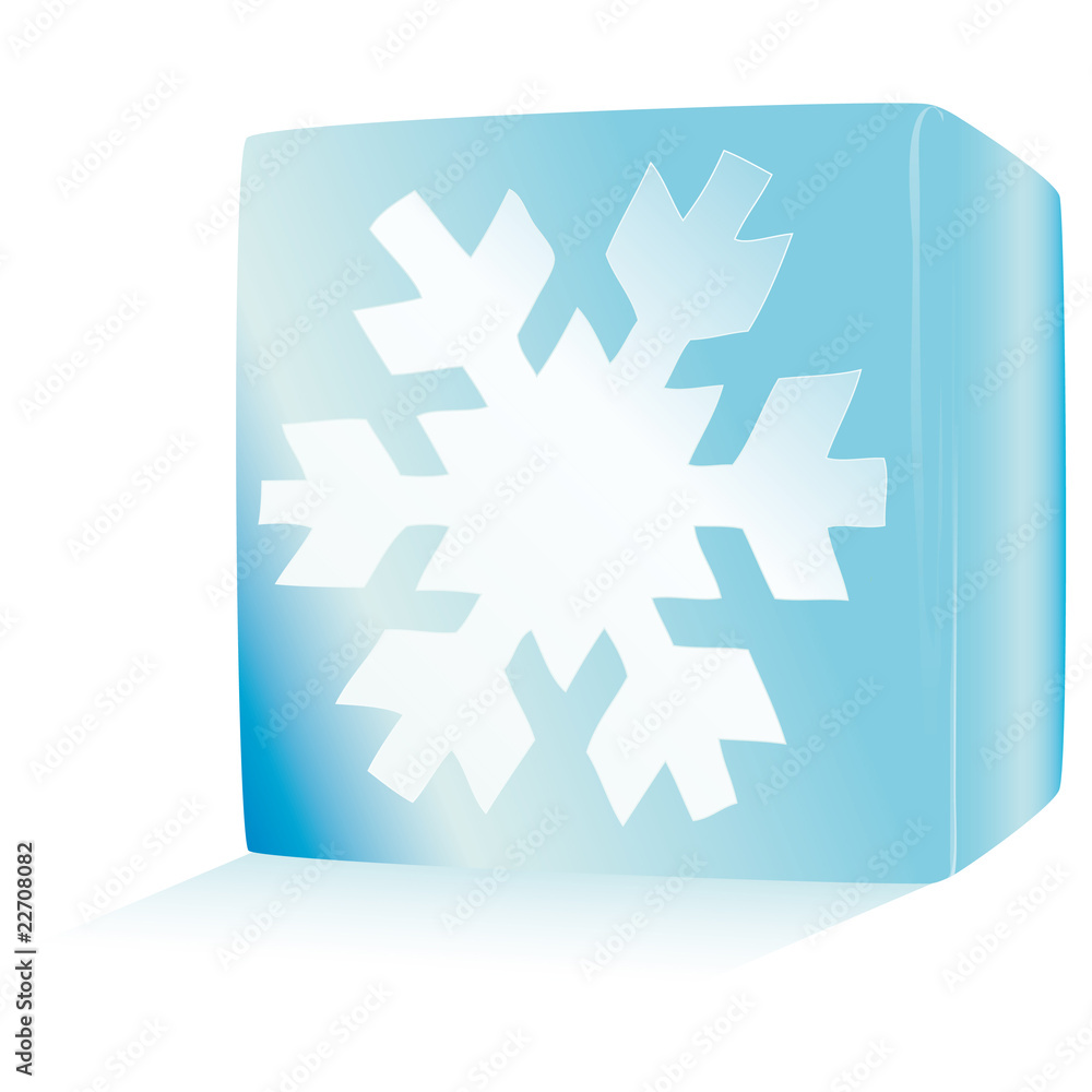 Melting ice cube isolated on white Melting ice cube isolated on white