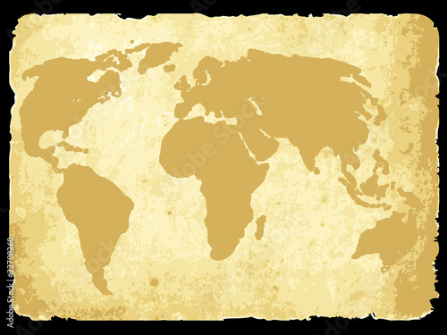 worldmap on old paper