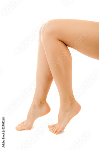 Beautiful legs isolated on a white background