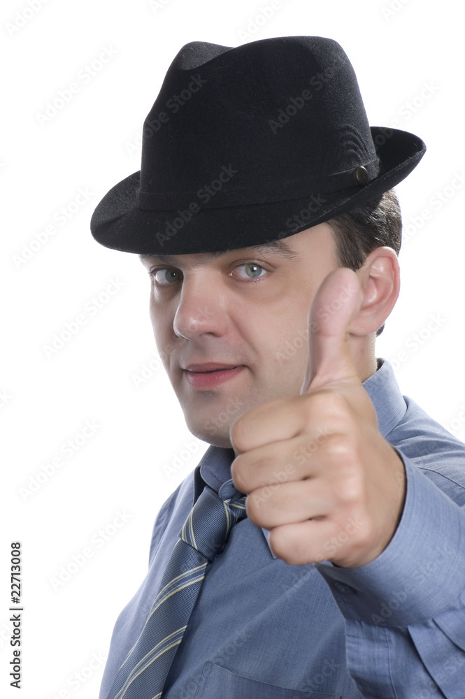 men in hat on white background men in hat on white background