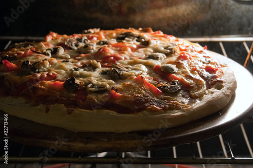 Pizza Baking in the Oven