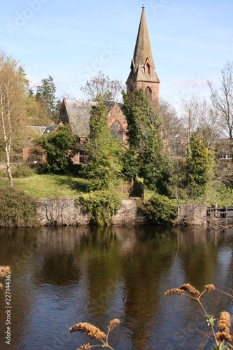 View over river to Church in Blairgowrie