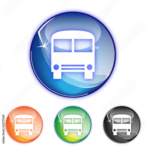 Picto vehicule car - Icon vehicle bus - collection color