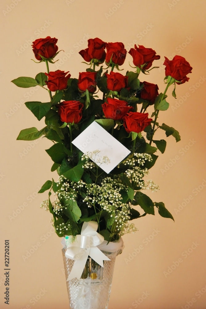 Vaso con undici rose rosse Stock Photo | Adobe Stock