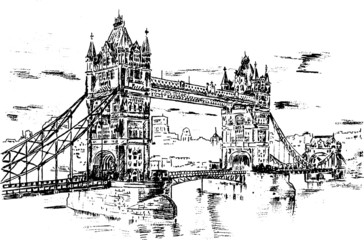 Tower Bridge - hand drawing illustration