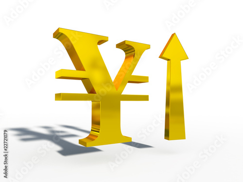 JPY Japanese yen up down course 3d cg photo