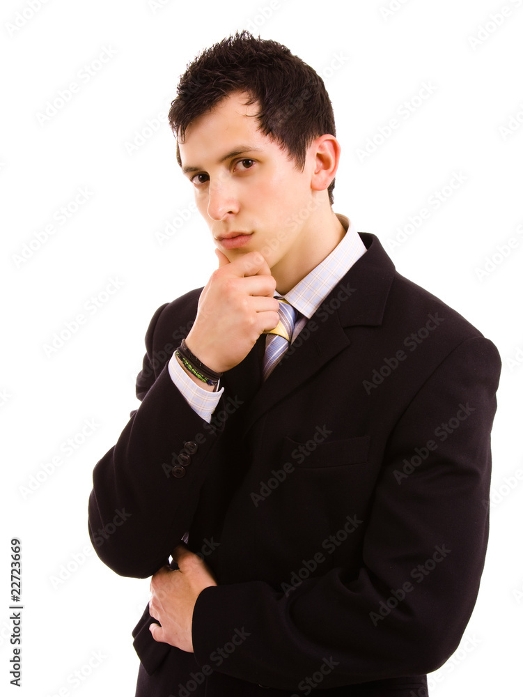 portrait of young business man, isolated on white portrait of young business man, isolated on white