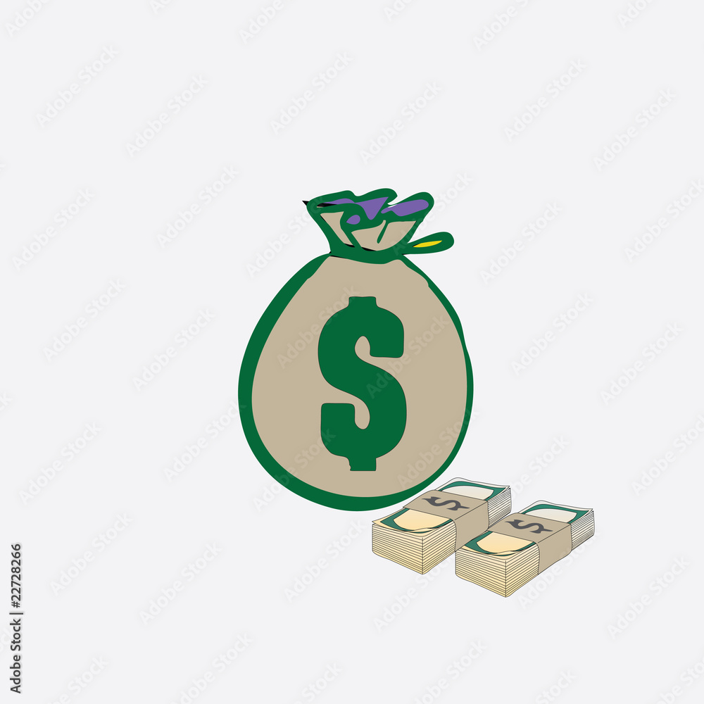 money bag with dollars money bag with dollars