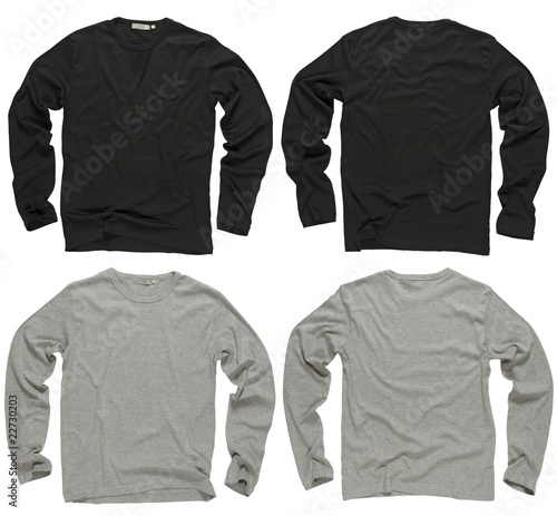 Blank black and gray long sleeve shirts