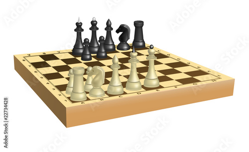 Chess on chessboard photo